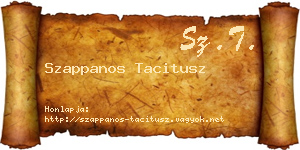 Szappanos Tacitusz névjegykártya